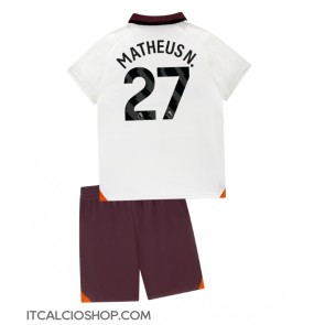 Manchester City Matheus Nunes #27 Seconda Maglia Bambino 2023-24 Manica Corta (+ Pantaloni corti)